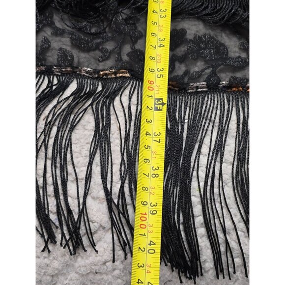 Cato Womens Multicolor‎ Floral Velvet Burnout Fringe Kimono Open Front One Size - Picture 13 of 14